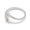 Rhodium Plated 925 Sterling Silver Finger Ring Components STER-P042-24P-2