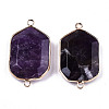 Natural Amethyst Links Connectors G-T131-48G-02-2