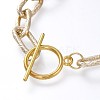 Aluminum Textured Paperclip Chain Bracelets & Necklaces Jewelry Sets SJEW-JS01094-01-5