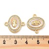 Rack Plating Brass Micro Pave Clear Cubic Zirconia Connector Charms KK-C063-19G-3