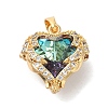 Rack Plating Brass Micro Pave Cubic Zirconia Pendants X-KK-U022-01G-1