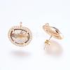 Brass Micro Pave Cubic Zirconia Stud Earring Findings ZIRC-G116-27-B02-2