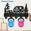 Wood & Iron Wall Mounted Hangers HJEW-WH0055-006-4