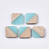 Resin & Walnut Wood Cabochons RESI-S358-A-90H-1
