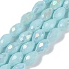 Opaque Solid Color Electroplate Glass Beads Strands LS-EGLA-N013-P4mm-B11-1