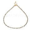 Brass Glass Beaded   Necklaces X-NJEW-JN03135-03-1