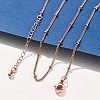 2MM Brass Satellite Chain Necklaces for Women NJEW-D302-49RG-2