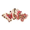 Alloy Rhinestone Enamel Hair Barrettes OHAR-B006-01G-02-2