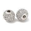 Round Brass Micro Pave Cubic Zirconia Beads X-ZIRC-N016-01P-8mm-1