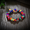Colorful Gemstone Chips Stretch Bracelets BJEW-BB16534-D-4
