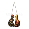 Stained Acrylic & Iron Suncatchers HJEW-F022-01C-3