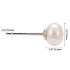 Pearl Ball Stud Earrings X-EJEW-Q701-01A-2