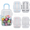 4Pcs 4 Colors Trolley Bag Shaped Plastic Storage Boxes AJEW-SP0002-60-1