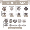 54Pcs 9 Styles Zinc Alloy Shank Buttons BUTT-PH0001-61-5