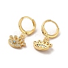 Horse Eye Brass Dangle Leverback Earrings EJEW-Q797-02A-G-2