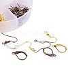 Multicolor Brass 15mm Leverback Earring Findings and 19mm Earring Hooks Sets for Jewelry Making KK-PH0015-06-2