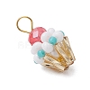 Glass Seed Beaded Cupcake Pendants PALLOY-MZ00581-02-3
