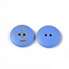 2-Hole Spray Painted Maple Wood Buttons BUTT-T006-011-2