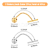 4Pcs 2 Colors Men's Brass Tie Tack Clutch with Chain KK-FH0007-42-2