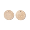 Wood Jewelry Findings Flat Round Coconut Pendants COCO-E001-10B-4