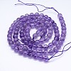 Natural Amethyst Round Bead Strands G-M212-8mm-02A-2