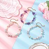 3Pcs Natural Rose Quartz & Amethyst & White Moonstone Chip Beaded Bracelets for Women BJEW-JB12309-1