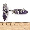 Natural Amethyst Double Terminal Pointed Pendants G-C144-03P-02-3