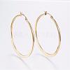 304 Stainless Steel Big Hoop Earrings EJEW-F105-18G-1