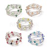 Glass Beads Five Loops Wrap Bracelets BJEW-JB09056-1