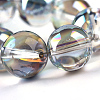 Half Plated Transparent Glass Beads Strands X-EGLA-Q062-6mm-B02-4