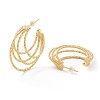 Brass Half Hoop Earrings X-EJEW-A056-31G-2