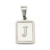 Vacuum Plating 304 Stainless Steel Pave Natural White Shell Pendants STAS-S130-03P-J-1