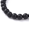 Unisex Natural Black Agate(Dyed) Beads Stretch Bracelets BJEW-JB04785-4