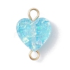 Transparent Resin Heart Links Connector Charms PALLOY-JF04449-01-3