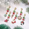 10Pcs Christmas Alloy Enamel Pendant Decorations HJEW-JM02534-2