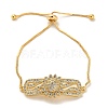 Cubic Zirconia Link Slider Bracelets BJEW-H601-01H-KCG-1