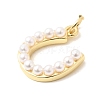 Brass & Plastic Pearl Pendants KK-H267-013G-2