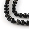 Natural Black Onyx Round Bead Strands G-R198-14mm-2
