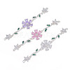 3Pcs 3 Colors Brass Pave Cubic Zirconia Connector Charms KK-TA0008-71S-2