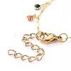 Flower Brass Enamel Charm Bracelets BJEW-JB05221-03-3