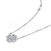 TINYSAND Clover 925 Sterling Silver Cubic Zirconia Pendant Necklaces TS-N339-S-3
