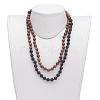 Wood Beaded Two Tiered Necklaces NJEW-JN01974-4
