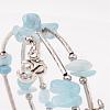 Three Loops Natural Aquamarine Beaded Wrap Bracelets BJEW-JB02331-02-2
