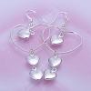 Heart Brass Dangle Earrings EJEW-BB11826-3