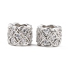 Brass Micro Pave Clear Cubic Zirconia European Beads ZIRC-P091-06P-RS-1