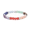 Natural Mixed Gemstone Round Beaded Stretch Bracelets BJEW-JB09399-1