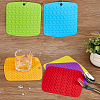 6Pcs 6 Colors Square Silicone Hot Mats for Hot Dishes AJEW-DC0001-14-3
