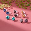 Flat Round with Mixed Gemstone Chip Beads Stud Earrings for Girl Women EJEW-JE04669-2