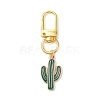Cactus Alloy Enamel Pendant Decorations HJEW-JM02887-4