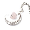 Natural Rose Quartz Raw Beads Bookmarks X-AJEW-JK00201-01-6